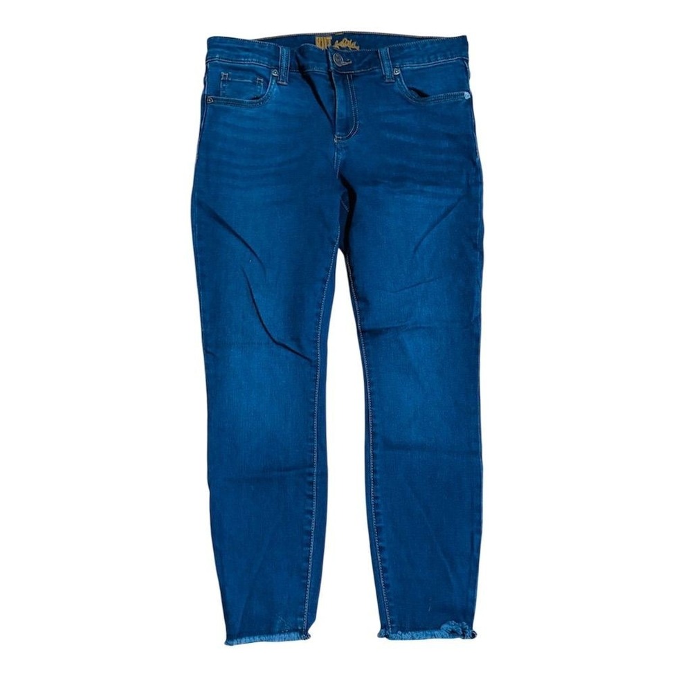 Kut from the Kloth Women's High-Rise Skinny Jeans Blue Frayed Hem 10 flattering